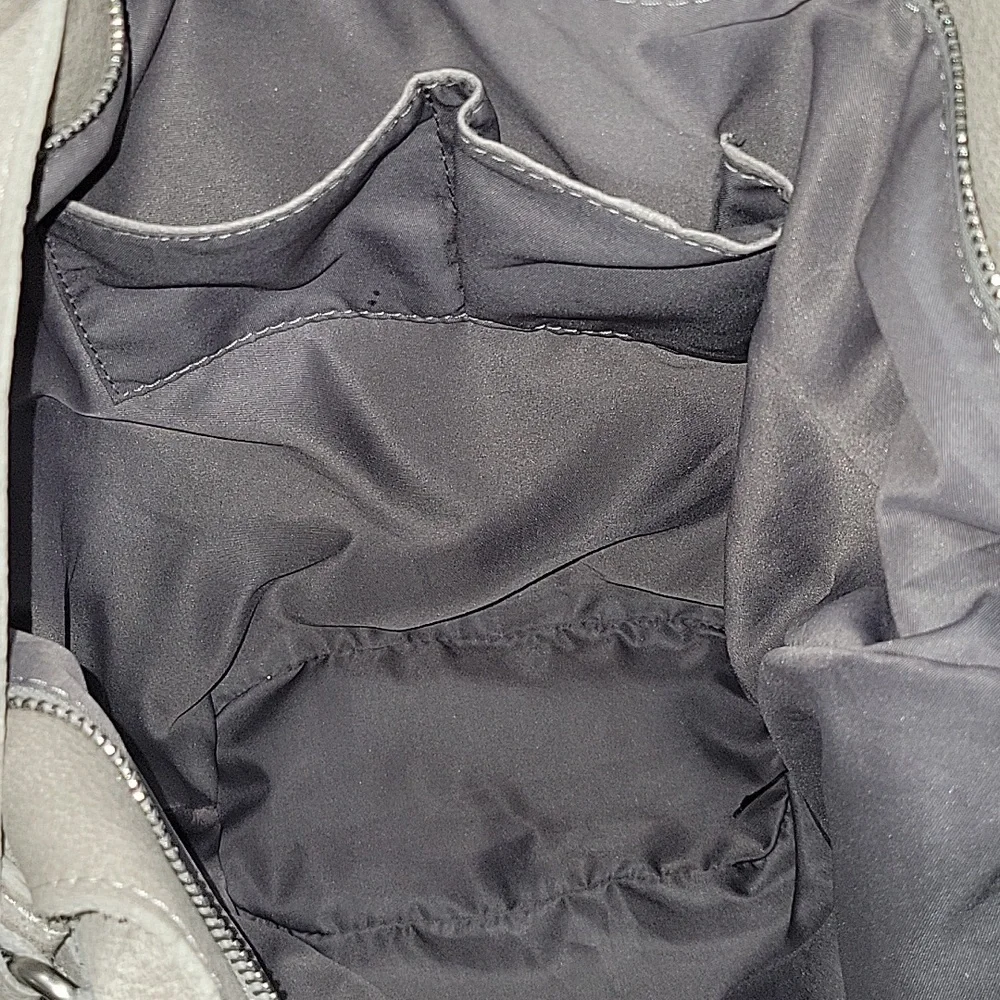 Monserat De Lucca for Anthropologie Gray Leather Tote Shoulder Bag